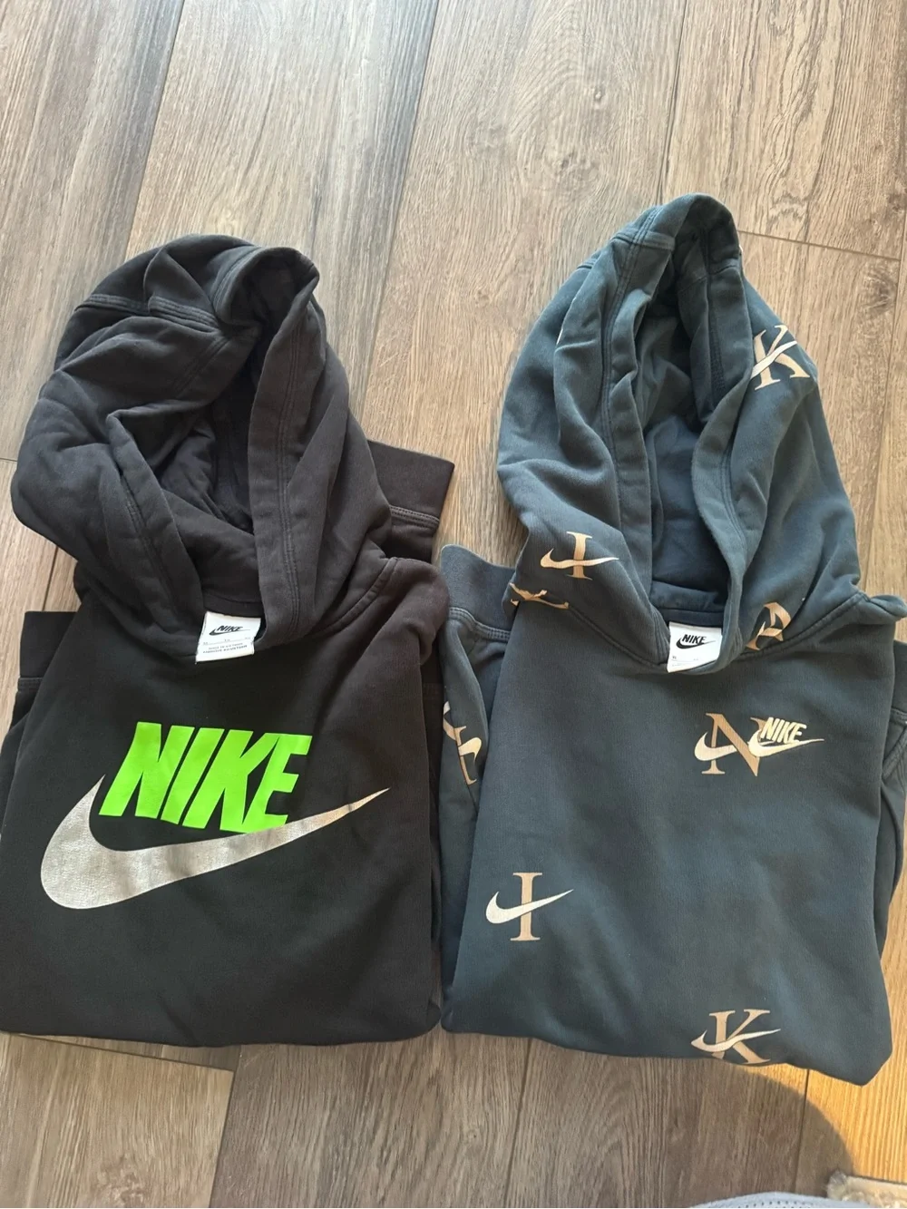 Nike Black & Slate Blue Graphic Logo Hoodies